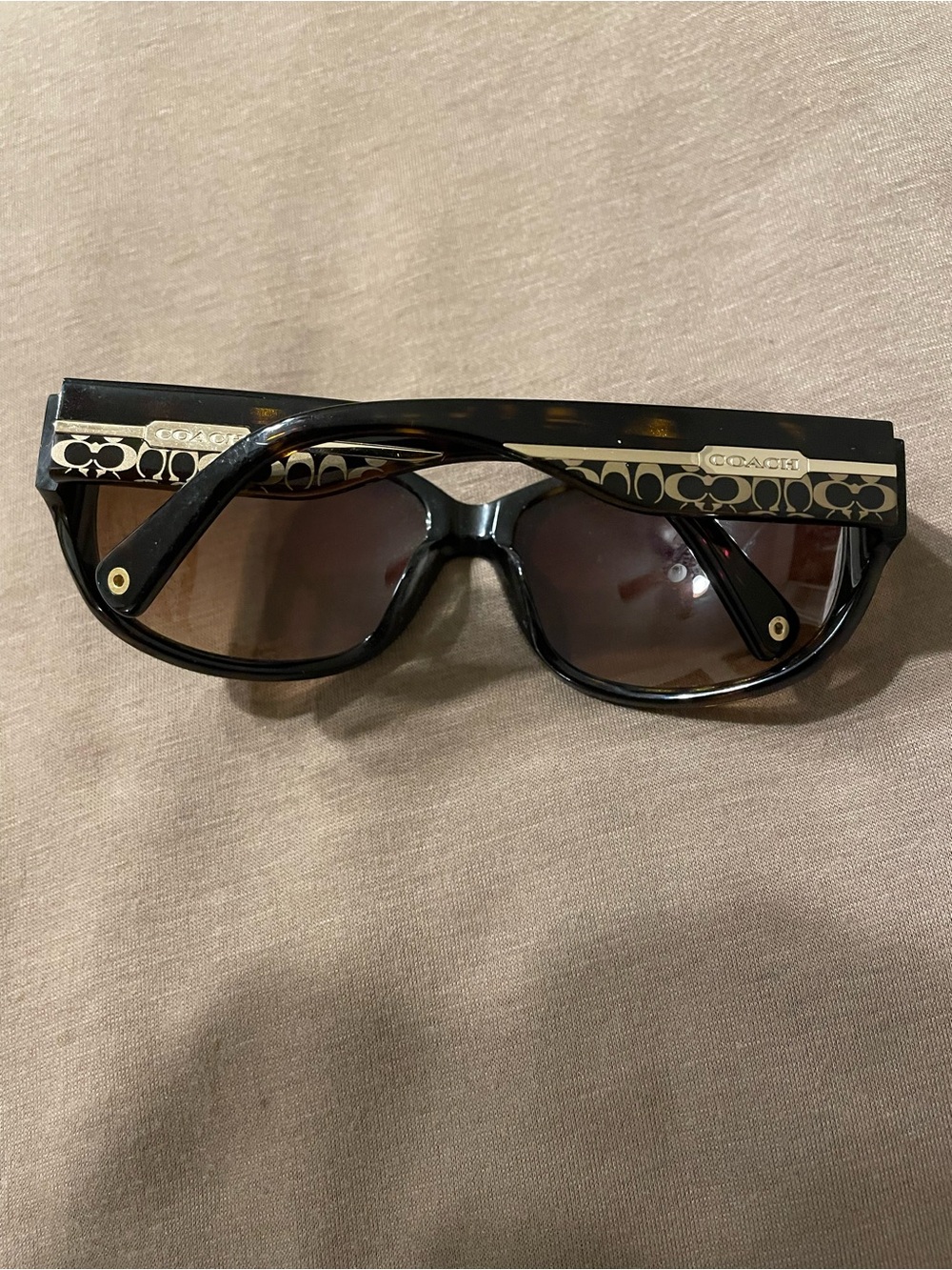 COACH Women's Black Frame Sunglasses with Brown Lenses - Picture 7 of 16